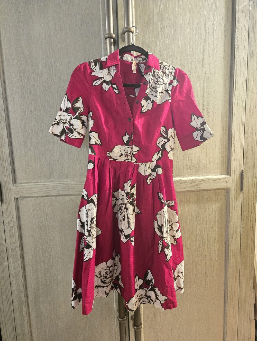 Anthropologie Maeve Dagmar Red Floral Dress Size 2